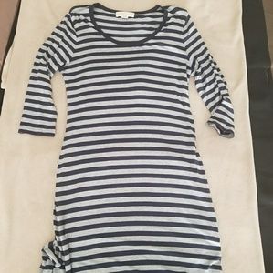 Navy and Gray Cotton Maxi Dress